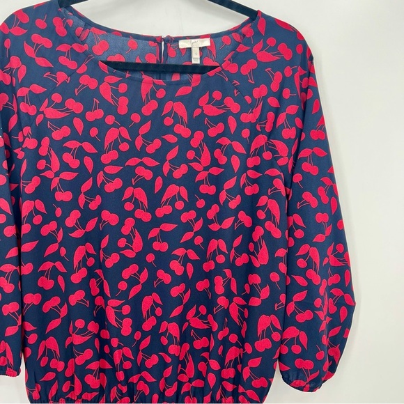 Joie Arryn B Elastic Drop Waist Cherry Print Fruits Blouson Mini Dress S - Picture 5 of 10